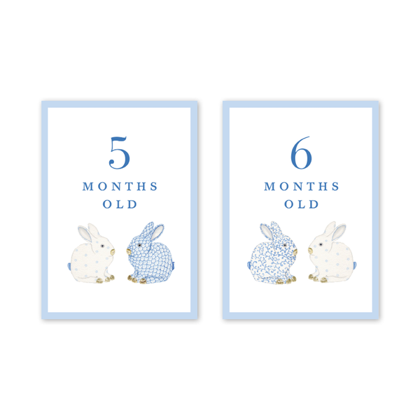 Bunnies Blue Milestone Cards