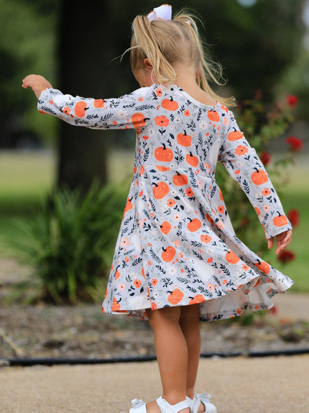 Pumpkin Ghost Twirl Dress