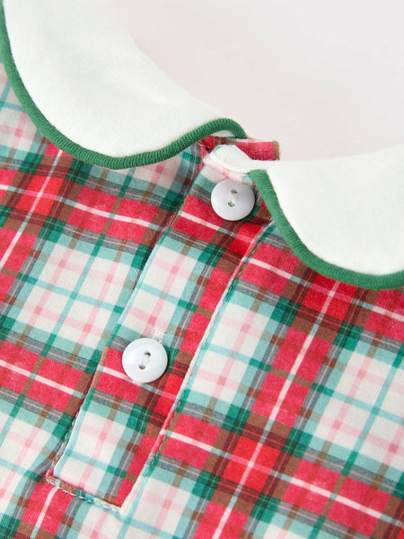Christmas Tree Plaid Romper
