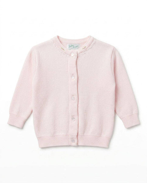 Cotton Cardigan Pink with Rosebuds