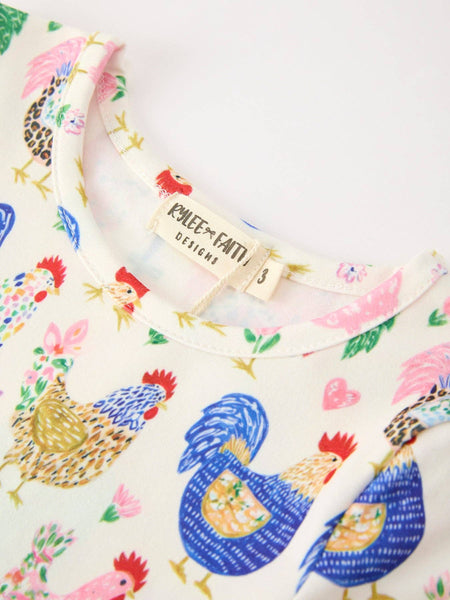 Fall Farm Chicken Twirl Dress
