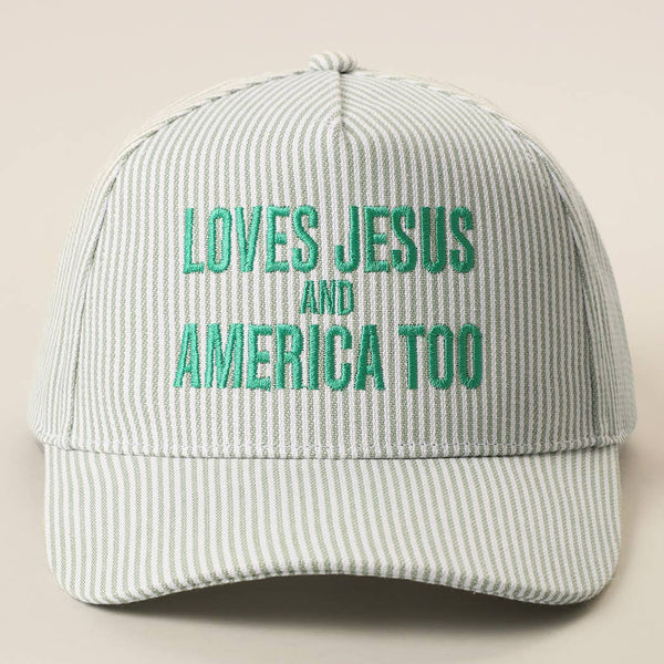LOVES JESUS AND AMERICA TOO Hat