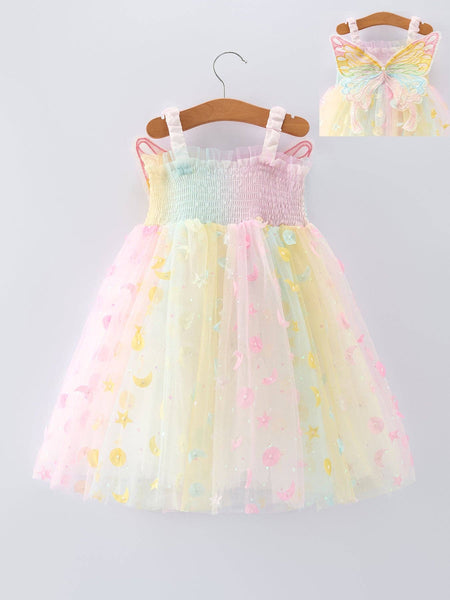 Pastel Rainbow Sequin Tulle Dress