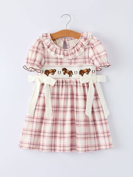 Western Horse Smocked Dress