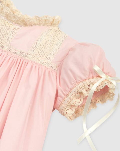 Bristol Pink Sleeved Heirloom Dress