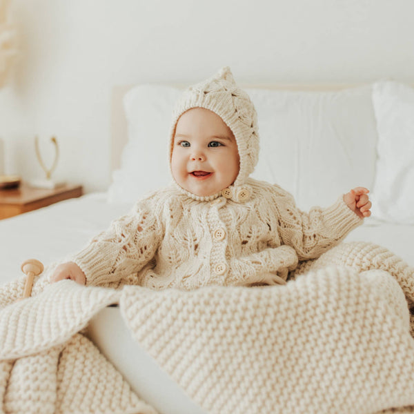 Leaf Lace Bonnet Natural