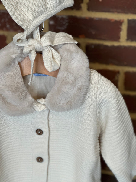 Fur Sweater Coats w/ Bonnet