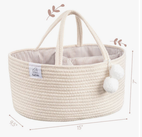 Diaper Caddy-  cotton rope