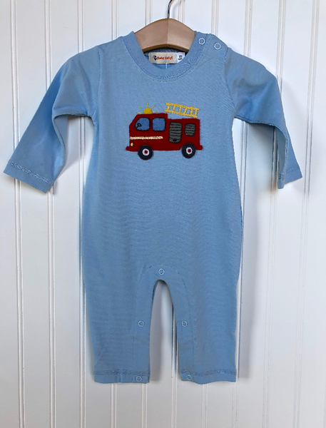 Firetruck on Powder Blue T Shirt