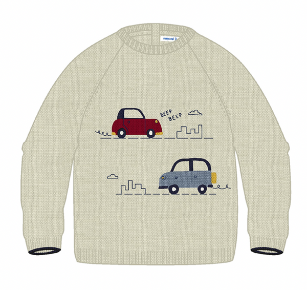 Mayoral Car Sweater - Natural