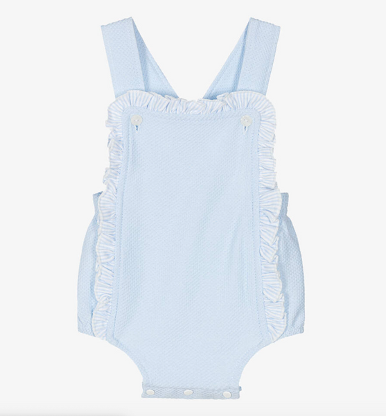 Babidu Blue Strap Ruffle Romper