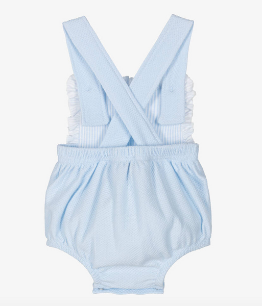 Babidu Blue Strap Ruffle Romper