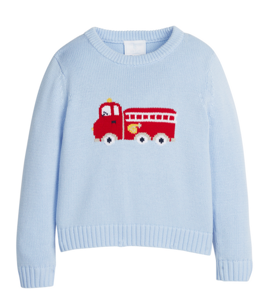 Fire Truck Intarsia Sweater