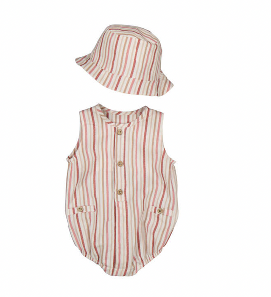 Stripe Overall Set