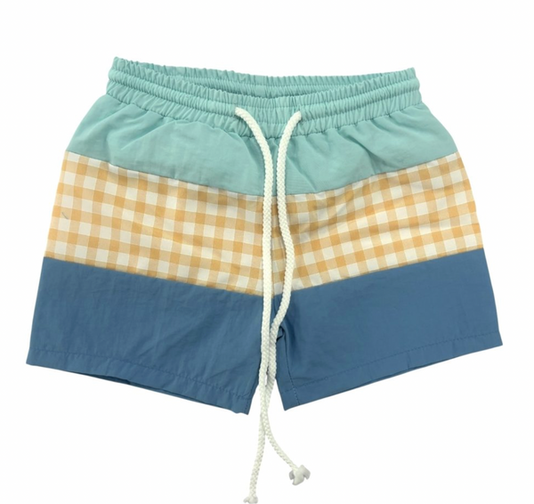 MJ Orange and Blue Swim Trunk