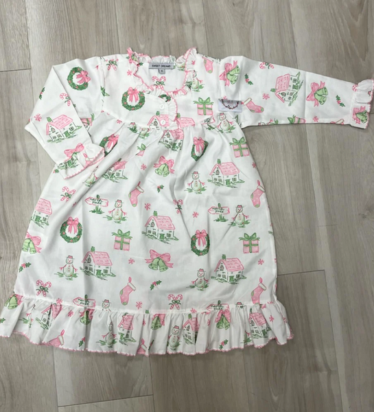 Pink/Green Wreath Gown