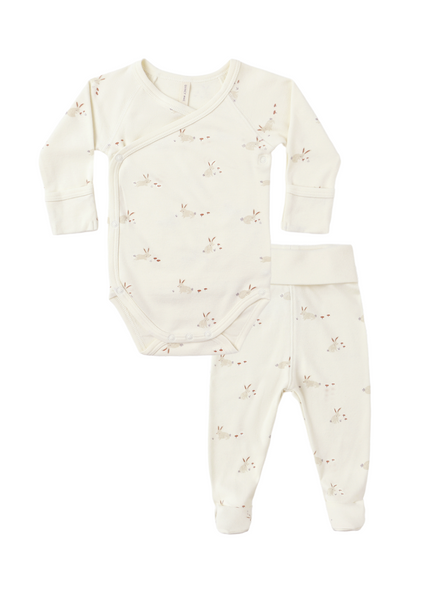 Side Snap Onesie Set- Bunnies