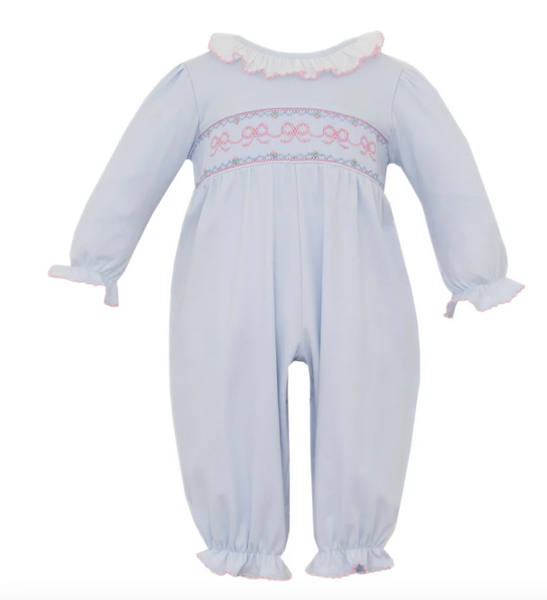 Bows Lt Blue Romper