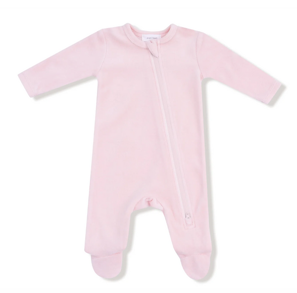 Pink Velour Footie