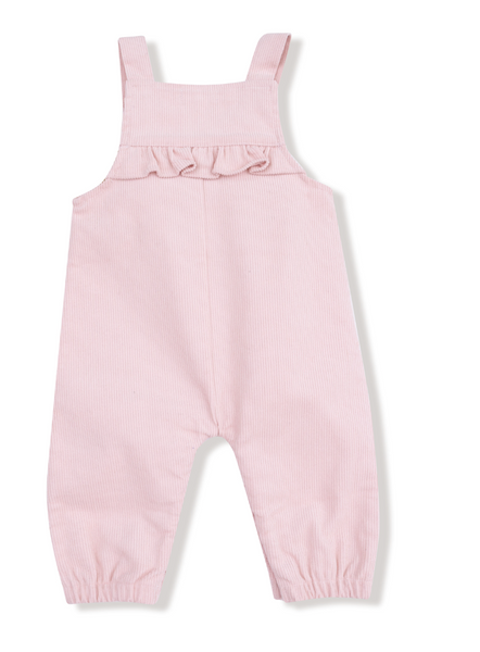 Pink Corduroy Ruffle Overall