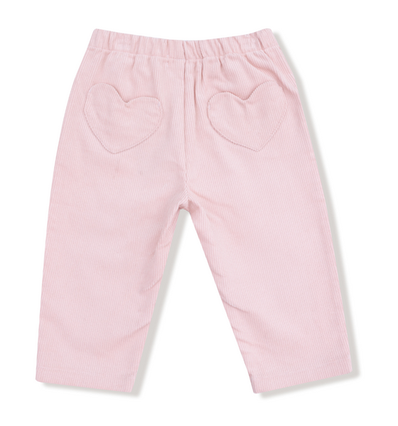 Pink Corduroy Heart Pant