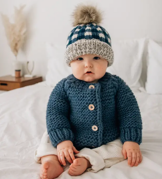 Slate Blue Garter Stitch Sweater