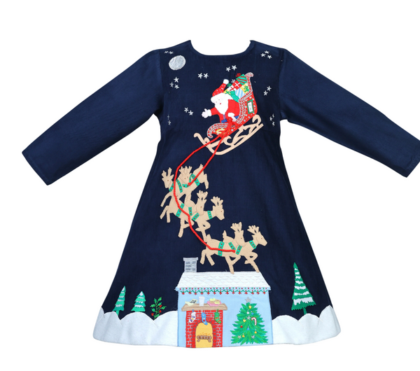 Navy Santa Sleigh Dress