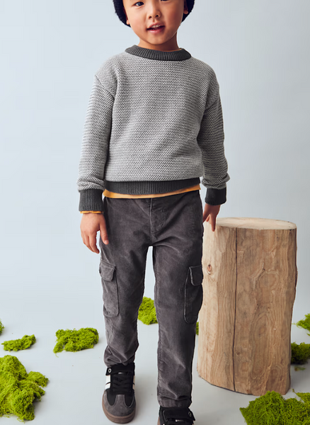 Grey Cord Cargo Pants