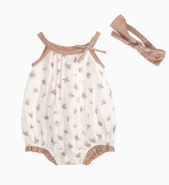 Tea Rose Floral Romper