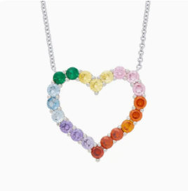 CZ Heart in Sterling Necklace