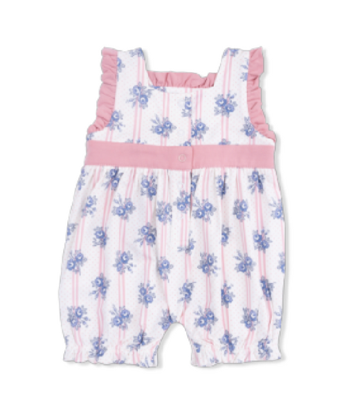 Stripe Dot Roses Romper