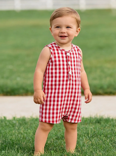 Red Check Romper