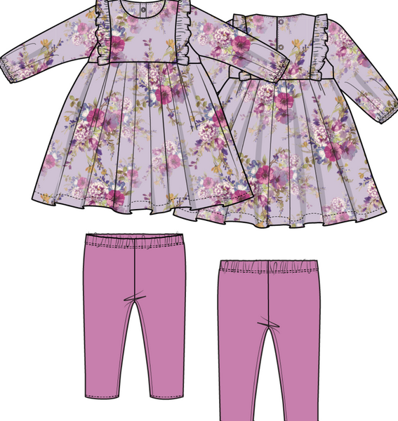 Dahlia Floral Dress/Legging Set