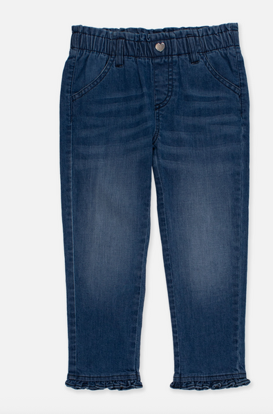 Denim Ruffle Skinny Jeans