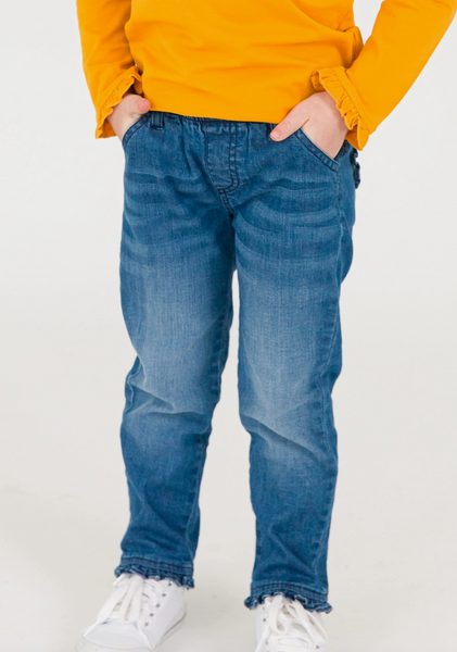 Denim Ruffle Skinny Jeans