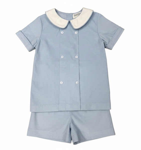 Blue Corduroy Romper