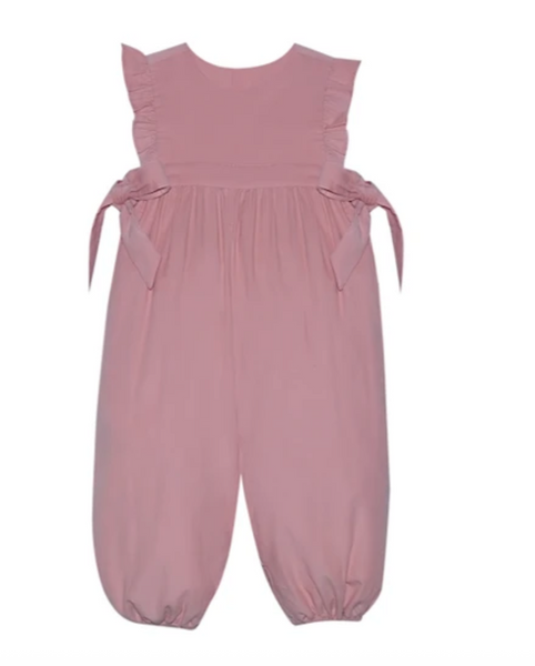 Abigail Cord Romper-Peach