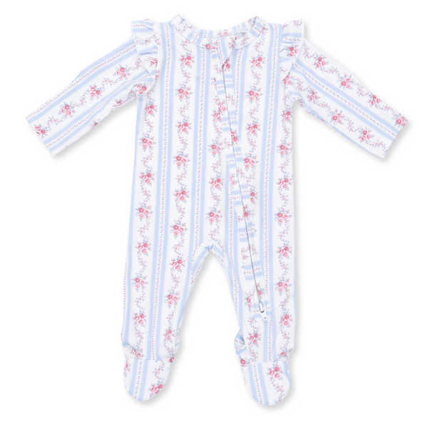 Anna Floral Ruffled Sleeve Footie
