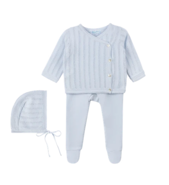 Feltman Pointelle Wrap Footie/Hat
