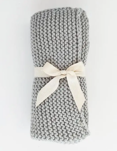 Blue Gray Garter Stitch Sweater