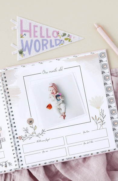 Wildflower Meadow Luxury First Year Baby Memory Book