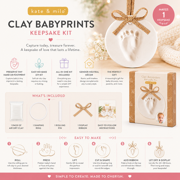 Clay Baby Prints DIY Holiday Keepsake Ornament, Burlap