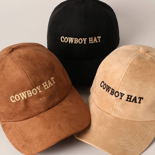 Cowboy Hat Suede Baseball Cap