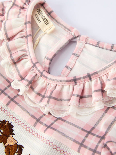 Western Horse Smocked Dress