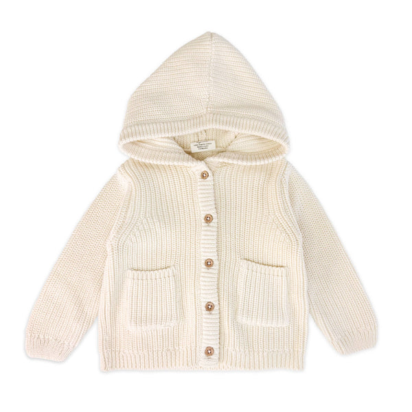 Milan Knit Hooded Button Jacket