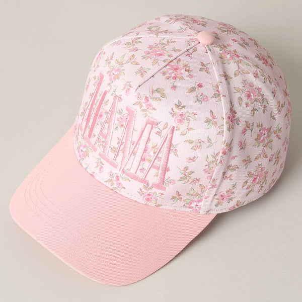 MAMA Embroidered Flower Hat