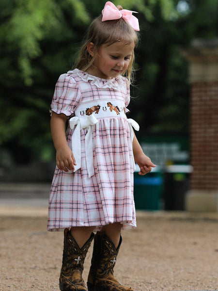 Western Horse Smocked Dress
