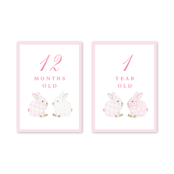 Bunnies Pink Milestone Cards