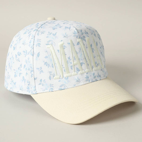 MAMA Embroidered Flower Hat