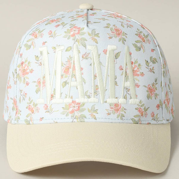 MAMA Embroidered Flower Hat